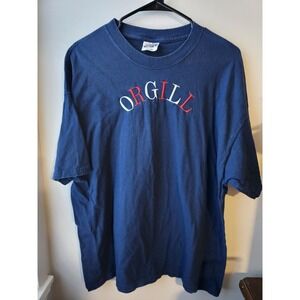 Vintage Y2K Hanes Beefy-T Orgill Embroidered T-Shirt XL Navy Blue Workwear Tee